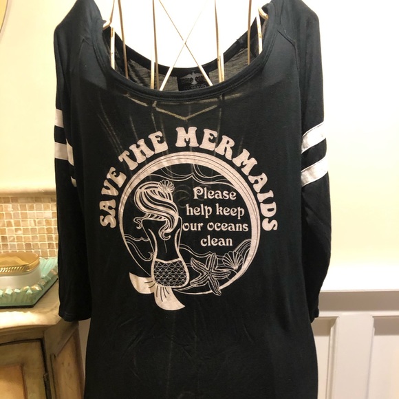 bird vine Tops - BIRD VINE “Save the Mermaid” tee shirt